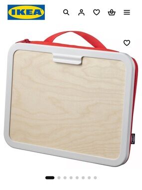 IKEA MÅLA Portable Drawing Case in Red and Natural Wood